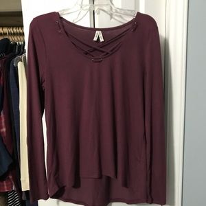 criss cross front shirt